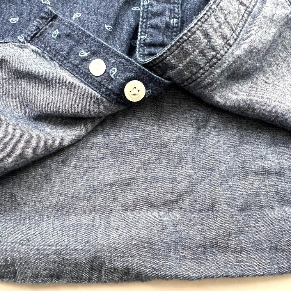 Billabong Indigo Collection XL Mens Button-Up Paisley Shirt Cotton Long Sleeve - Picture 9 of 13